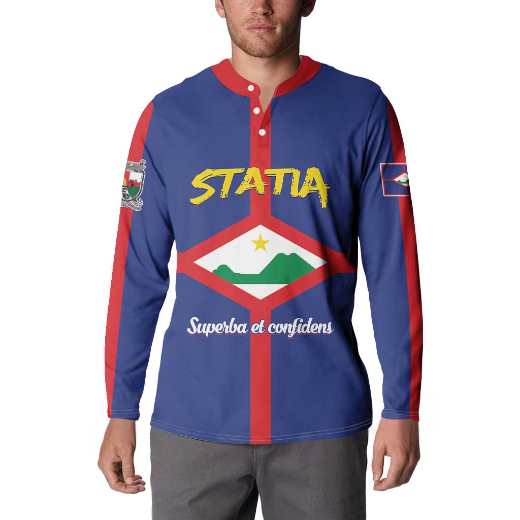 Personalised Statia Button Sweatshirt Sint Eustatius Coat Of Arms