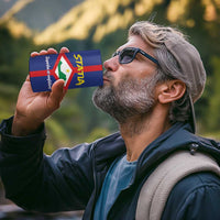 Personalised Statia 4 in 1 Can Cooler Tumbler Sint Eustatius Coat Of Arms