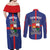 Personalised Statia Couples Matching Off Shoulder Maxi Dress and Long Sleeve Button Shirt Sint Eustatius Coat Of Arms