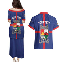 Personalised Statia Couples Matching Puletasi and Hawaiian Shirt Sint Eustatius Coat Of Arms