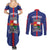Personalised Statia Couples Matching Summer Maxi Dress and Long Sleeve Button Shirt Sint Eustatius Coat Of Arms
