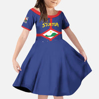 Personalised Statia Family Matching Mermaid Dress and Hawaiian Shirt Sint Eustatius Coat Of Arms