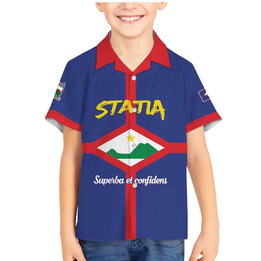 Personalised Statia Family Matching Mermaid Dress and Hawaiian Shirt Sint Eustatius Coat Of Arms