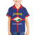 Personalised Statia Family Matching Off The Shoulder Long Sleeve Dress and Hawaiian Shirt Sint Eustatius Coat Of Arms