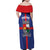 Personalised Statia Family Matching Off Shoulder Maxi Dress and Hawaiian Shirt Sint Eustatius Coat Of Arms
