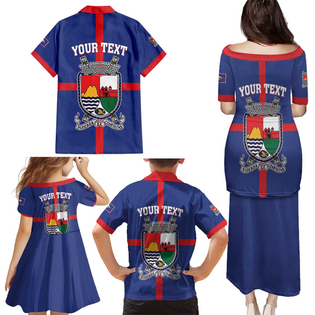 Personalised Statia Family Matching Puletasi and Hawaiian Shirt Sint Eustatius Coat Of Arms