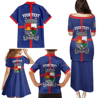 Personalised Statia Family Matching Puletasi and Hawaiian Shirt Sint Eustatius Coat Of Arms