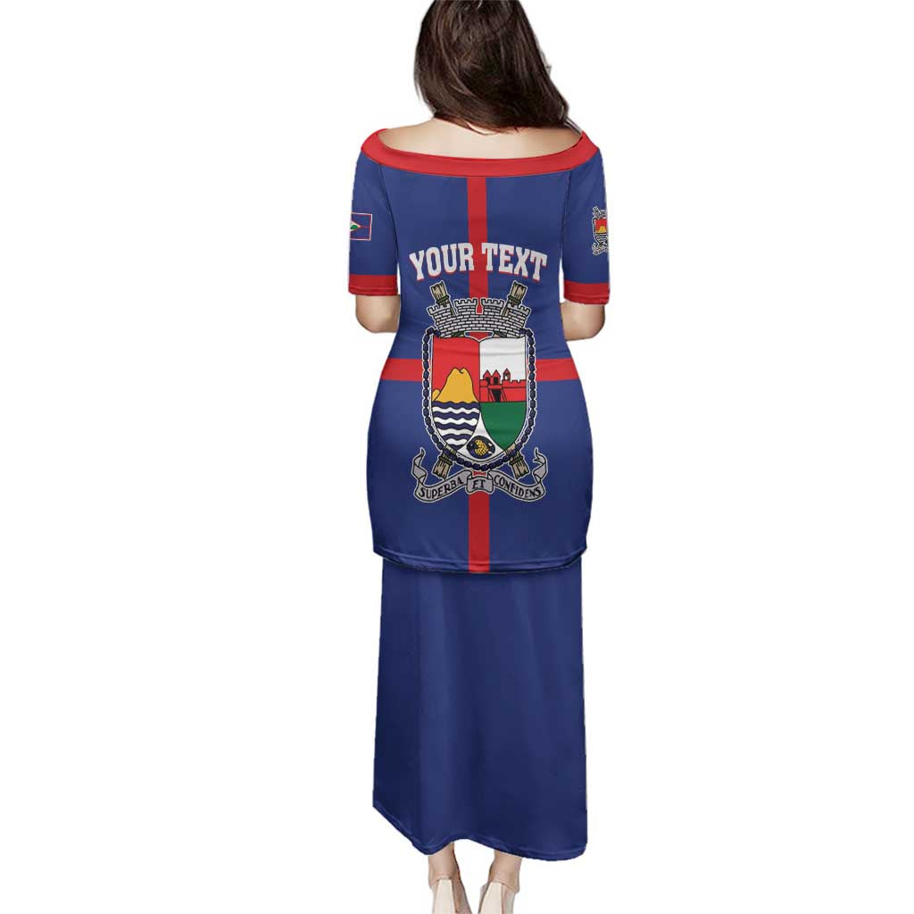 Personalised Statia Family Matching Puletasi and Hawaiian Shirt Sint Eustatius Coat Of Arms