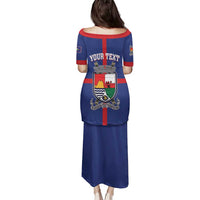 Personalised Statia Family Matching Puletasi and Hawaiian Shirt Sint Eustatius Coat Of Arms