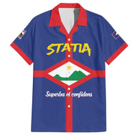 Personalised Statia Family Matching Short Sleeve Bodycon Dress and Hawaiian Shirt Sint Eustatius Coat Of Arms