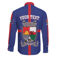 Personalised Statia Family Matching Short Sleeve Bodycon Dress and Hawaiian Shirt Sint Eustatius Coat Of Arms