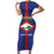 Personalised Statia Family Matching Short Sleeve Bodycon Dress and Hawaiian Shirt Sint Eustatius Coat Of Arms