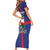 Personalised Statia Family Matching Short Sleeve Bodycon Dress and Hawaiian Shirt Sint Eustatius Coat Of Arms