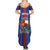Personalised Statia Family Matching Summer Maxi Dress and Hawaiian Shirt Sint Eustatius Coat Of Arms