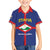 Personalised Statia Family Matching Summer Maxi Dress and Hawaiian Shirt Sint Eustatius Coat Of Arms
