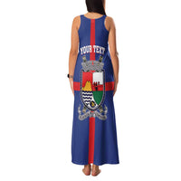 Personalised Statia Family Matching Tank Maxi Dress and Hawaiian Shirt Sint Eustatius Coat Of Arms