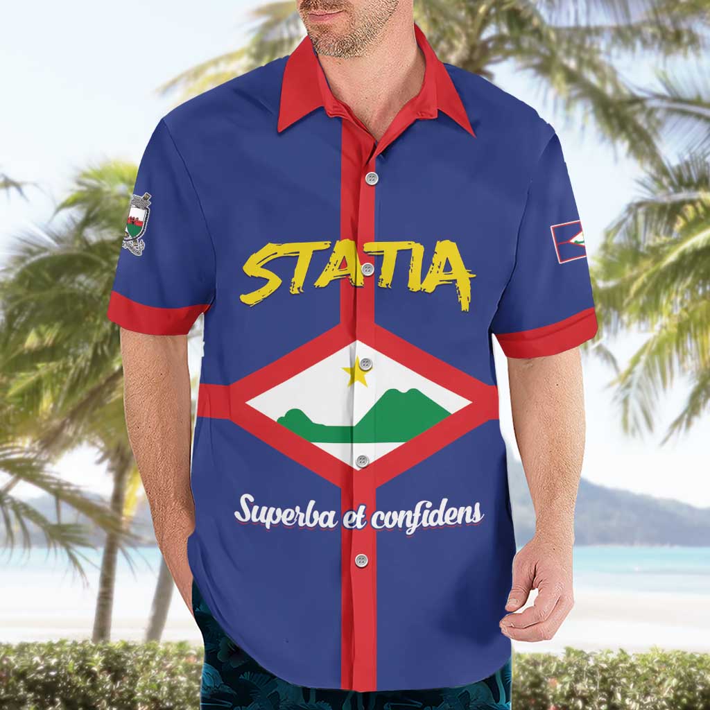Personalised Statia Hawaiian Shirt Sint Eustatius Coat Of Arms