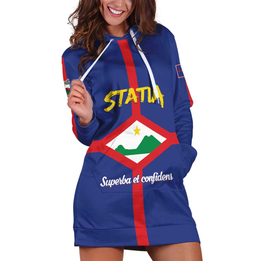 Personalised Statia Hoodie Dress Sint Eustatius Coat Of Arms
