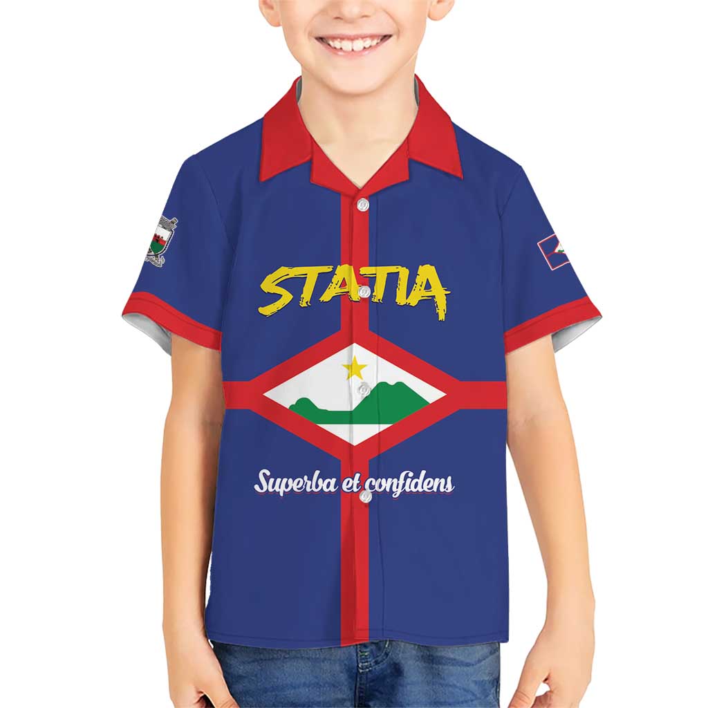 Personalised Statia Kid Hawaiian Shirt Sint Eustatius Coat Of Arms