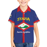 Personalised Statia Kid Hawaiian Shirt Sint Eustatius Coat Of Arms