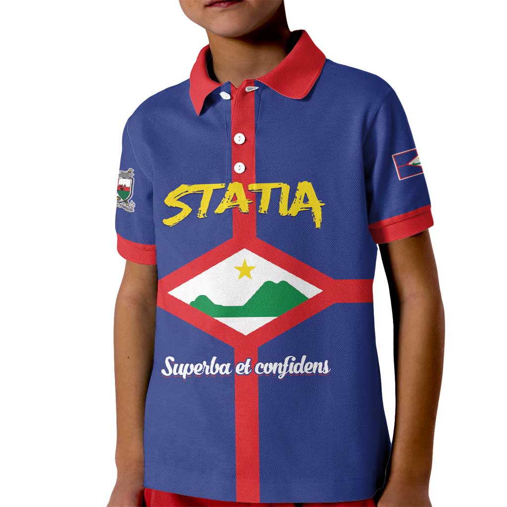 Personalised Statia Kid Polo Shirt Sint Eustatius Coat Of Arms
