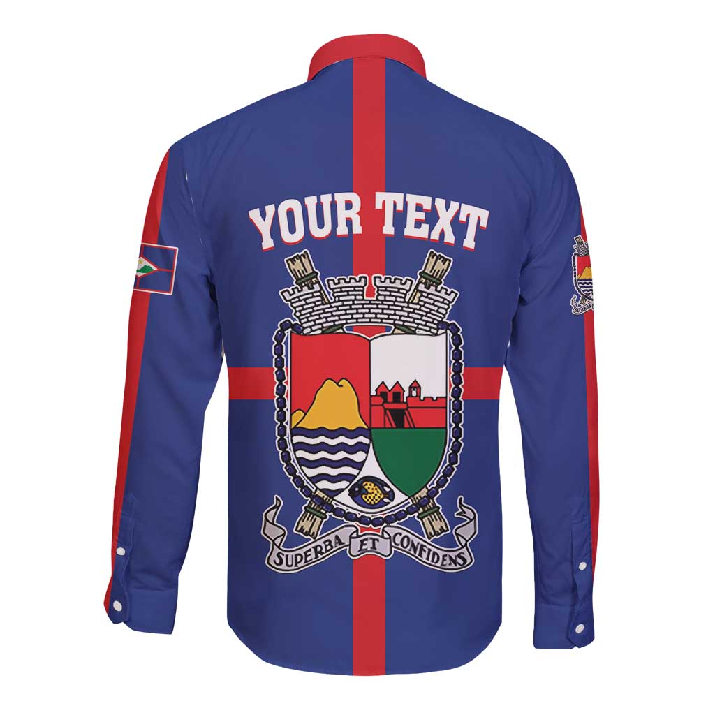 Personalised Statia Long Sleeve Button Shirt Sint Eustatius Coat Of Arms