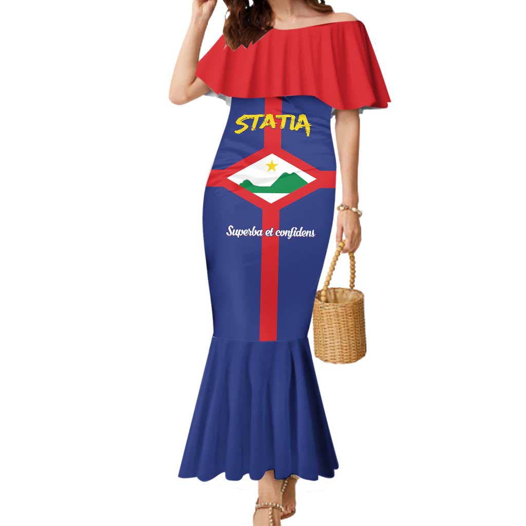 Personalised Statia Mermaid Dress Sint Eustatius Coat Of Arms
