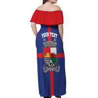 Personalised Statia Off Shoulder Maxi Dress Sint Eustatius Coat Of Arms