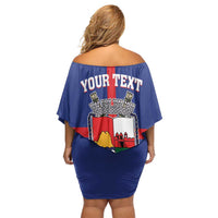 Personalised Statia Off Shoulder Short Dress Sint Eustatius Coat Of Arms