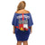 Personalised Statia Off Shoulder Short Dress Sint Eustatius Coat Of Arms