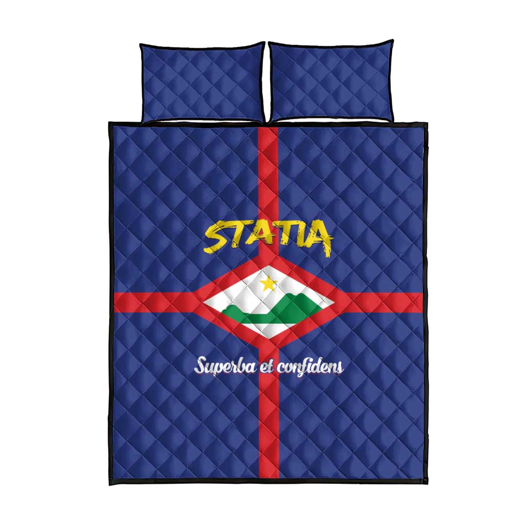 Statia Quilt Bed Set Sint Eustatius Coat Of Arms - Wonder Print Shop