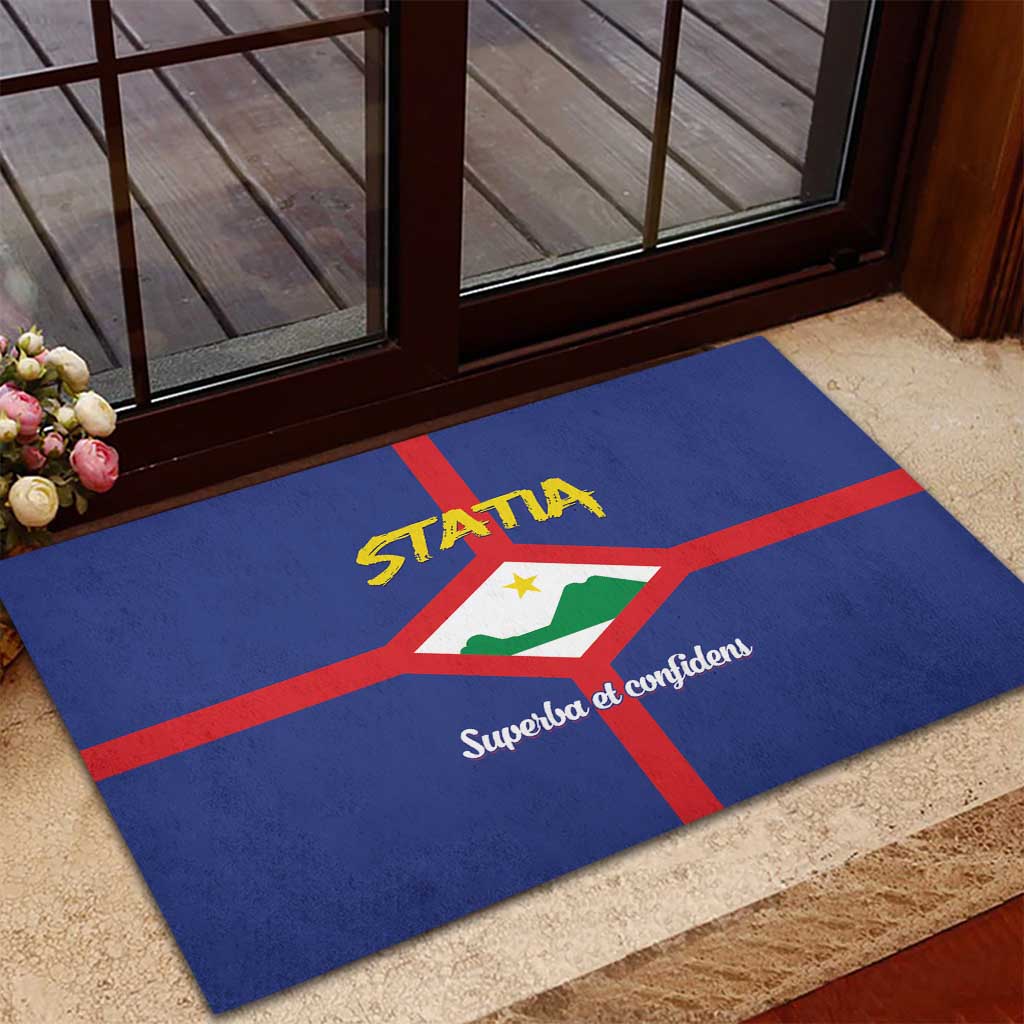 Statia Rubber Doormat Sint Eustatius Coat Of Arms - Wonder Print Shop
