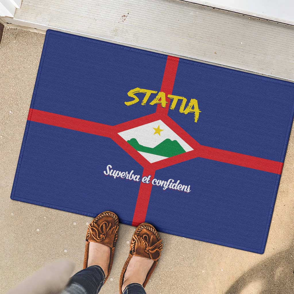Statia Rubber Doormat Sint Eustatius Coat Of Arms - Wonder Print Shop