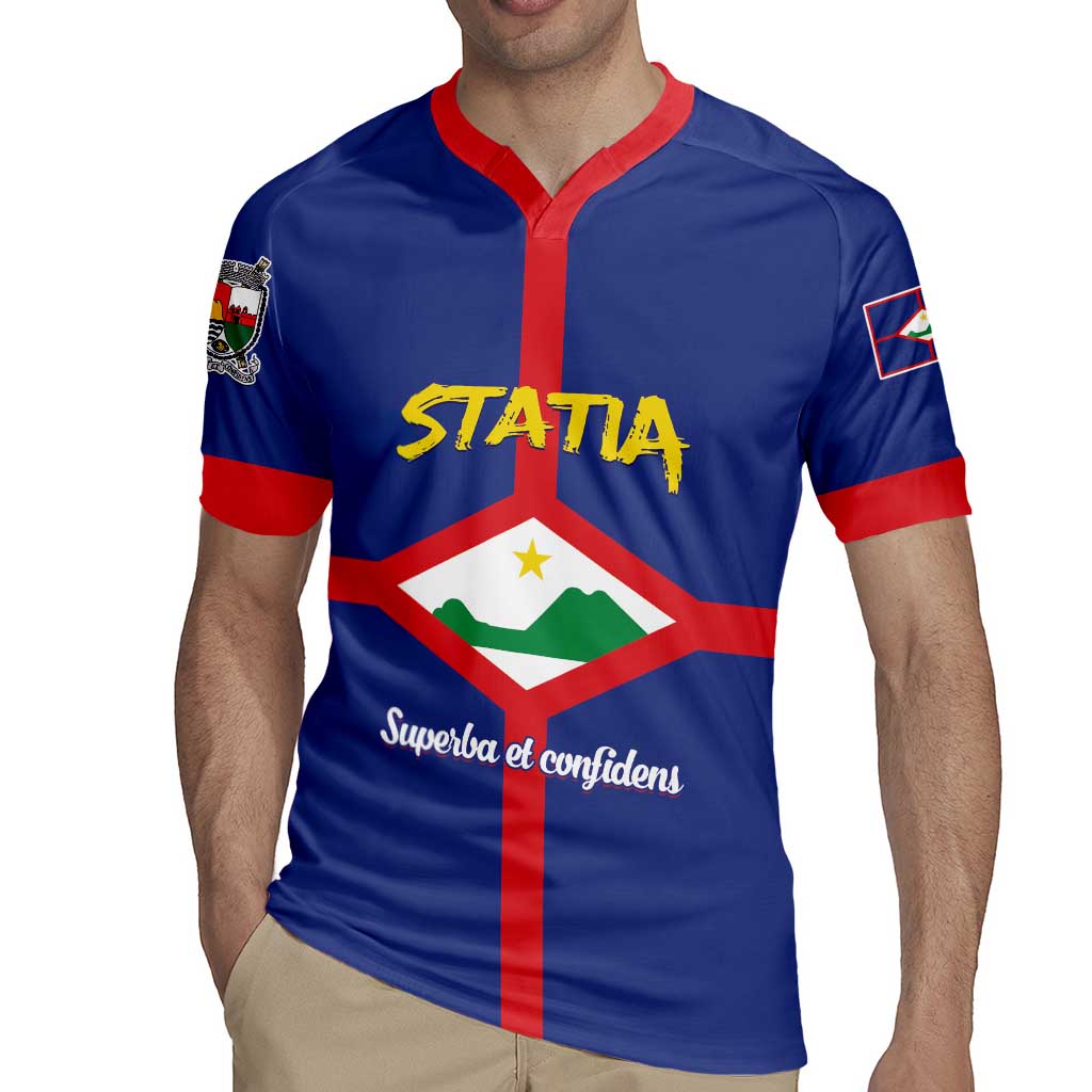 Personalised Statia Rugby Jersey Sint Eustatius Coat Of Arms - Wonder Print Shop