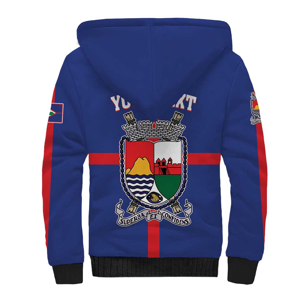 Personalised Statia Sherpa Hoodie Sint Eustatius Coat Of Arms - Wonder Print Shop