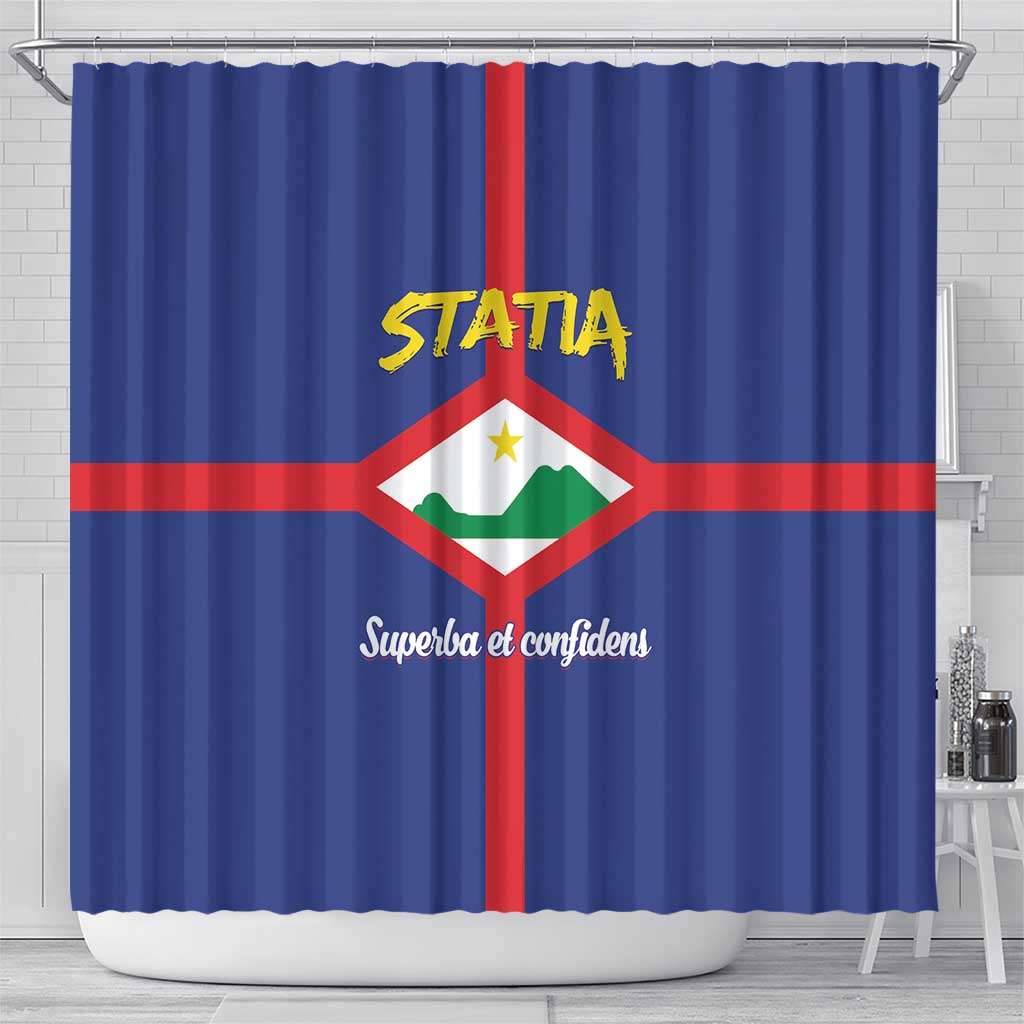 Statia Shower Curtain Sint Eustatius Coat Of Arms - Wonder Print Shop