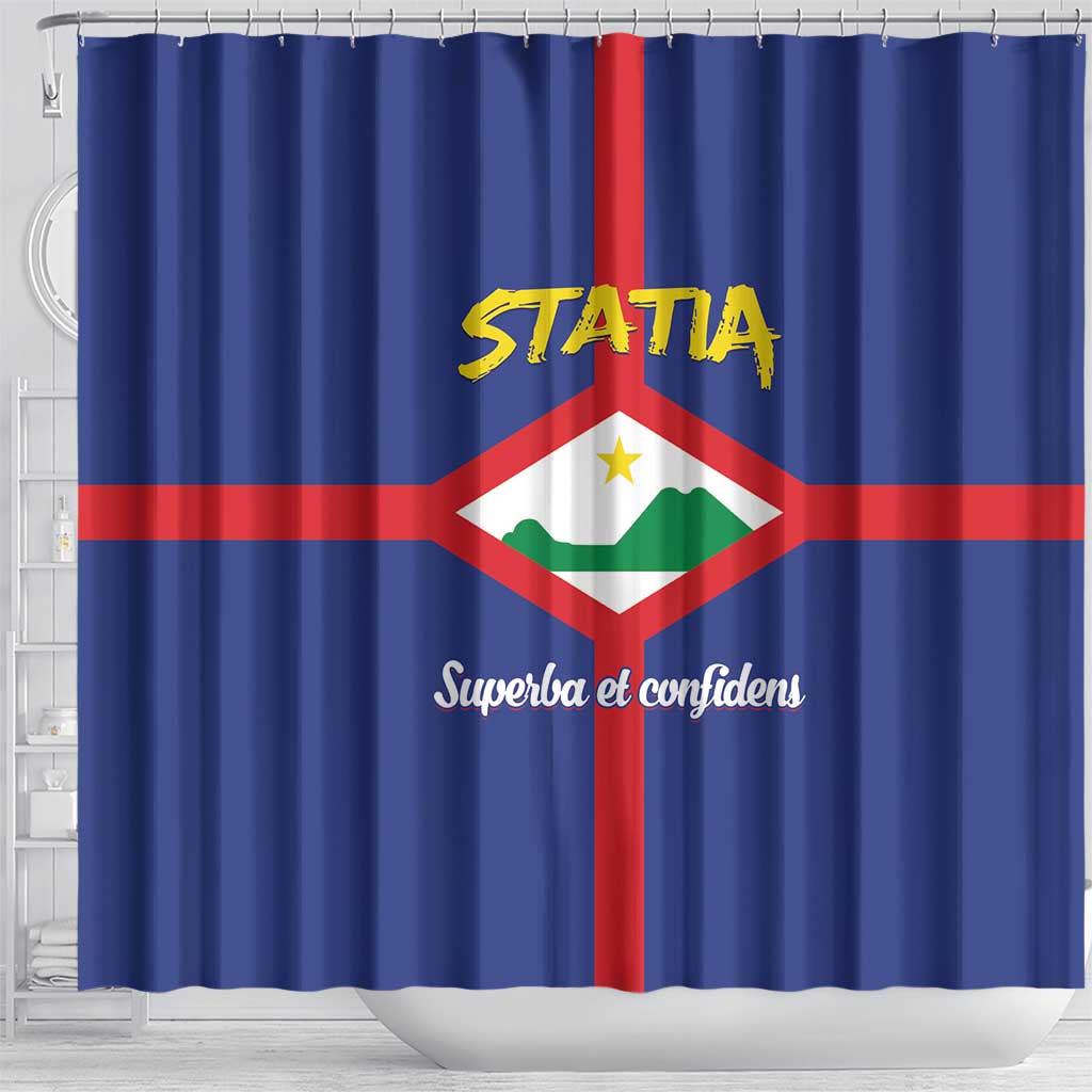 Statia Shower Curtain Sint Eustatius Coat Of Arms - Wonder Print Shop