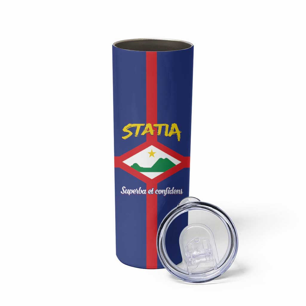 Personalised Statia Skinny Tumbler Sint Eustatius Coat Of Arms - Wonder Print Shop