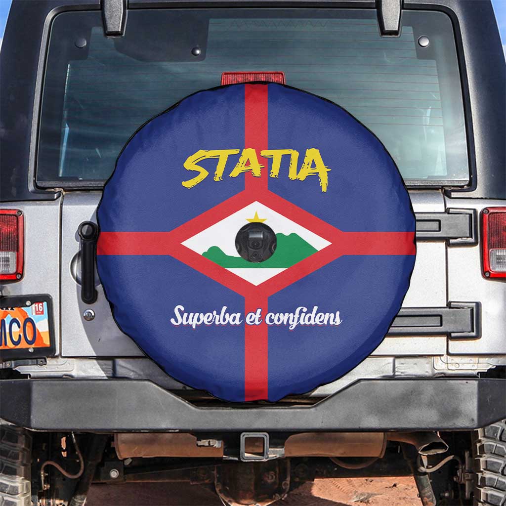 Statia Spare Tire Cover Sint Eustatius Coat Of Arms - Wonder Print Shop