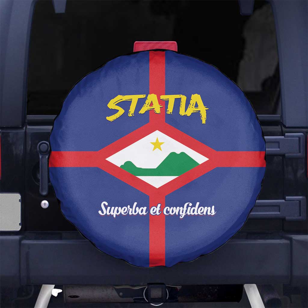 Statia Spare Tire Cover Sint Eustatius Coat Of Arms - Wonder Print Shop