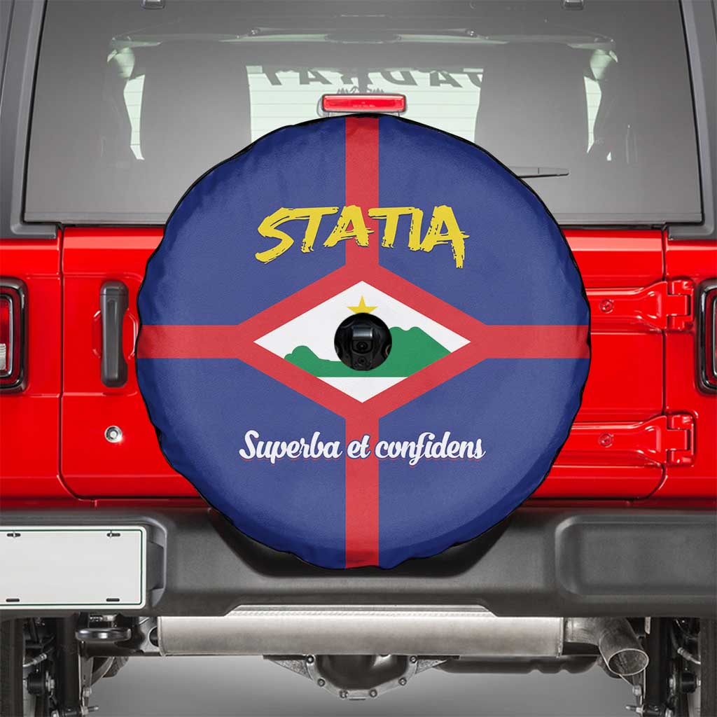 Statia Spare Tire Cover Sint Eustatius Coat Of Arms - Wonder Print Shop