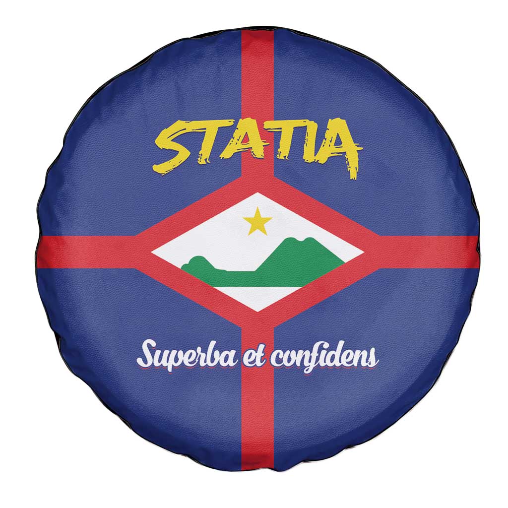 Statia Spare Tire Cover Sint Eustatius Coat Of Arms - Wonder Print Shop