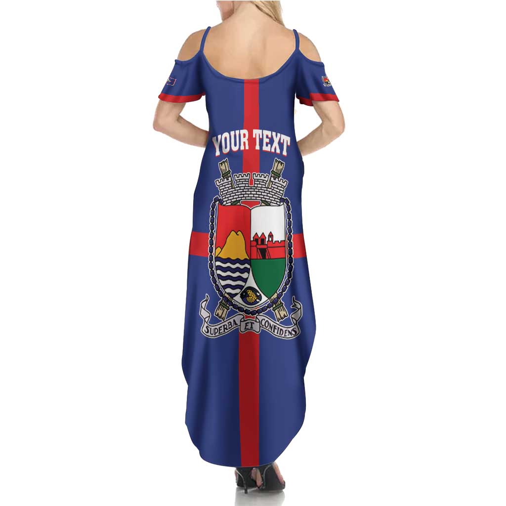 Personalised Statia Summer Maxi Dress Sint Eustatius Coat Of Arms - Wonder Print Shop