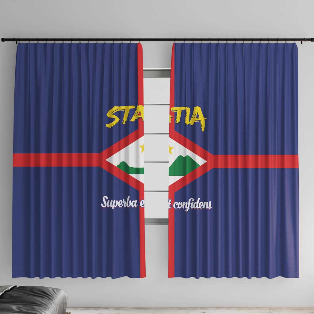 Statia Window Curtain Sint Eustatius Coat Of Arms - Wonder Print Shop