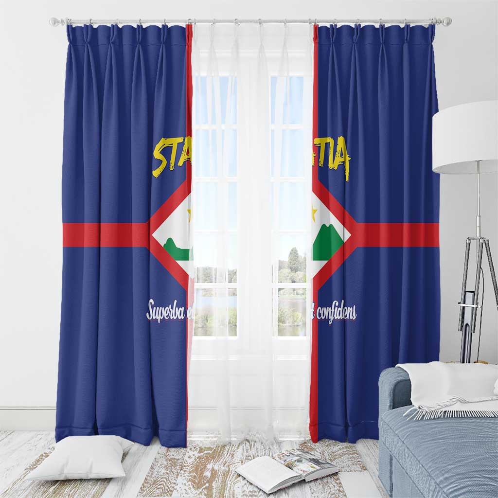 Statia Window Curtain Sint Eustatius Coat Of Arms - Wonder Print Shop