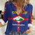 Personalised Statia Women Casual Shirt Sint Eustatius Coat Of Arms - Wonder Print Shop