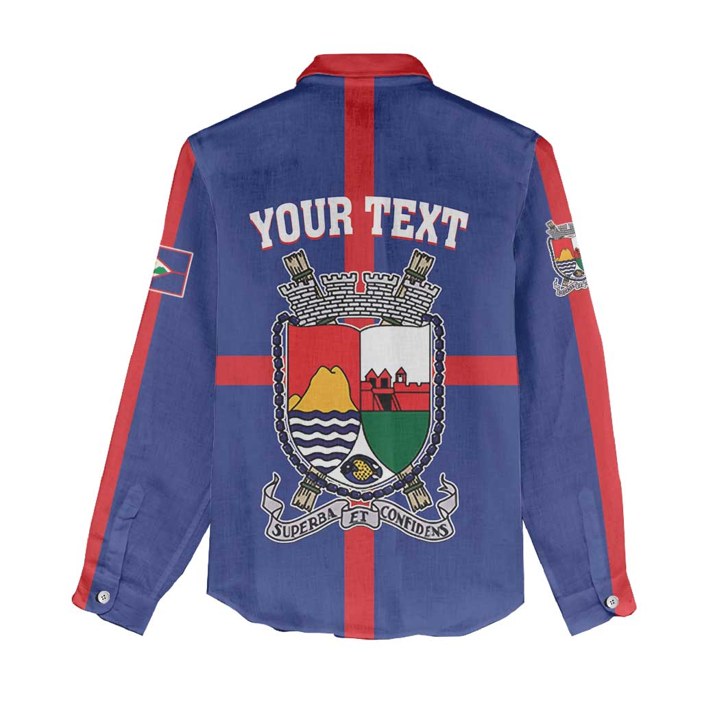 Personalised Statia Women Casual Shirt Sint Eustatius Coat Of Arms - Wonder Print Shop