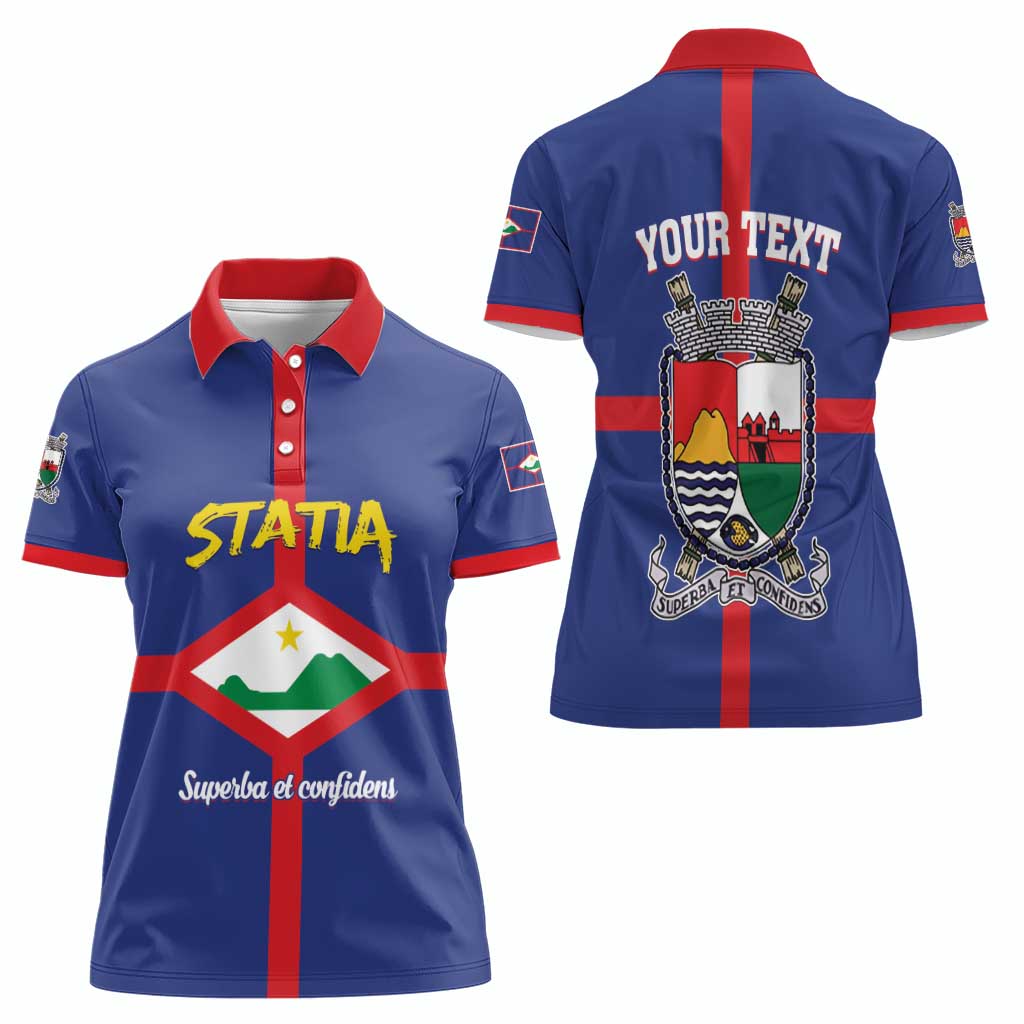 Personalised Statia Women Polo Shirt Sint Eustatius Coat Of Arms - Wonder Print Shop