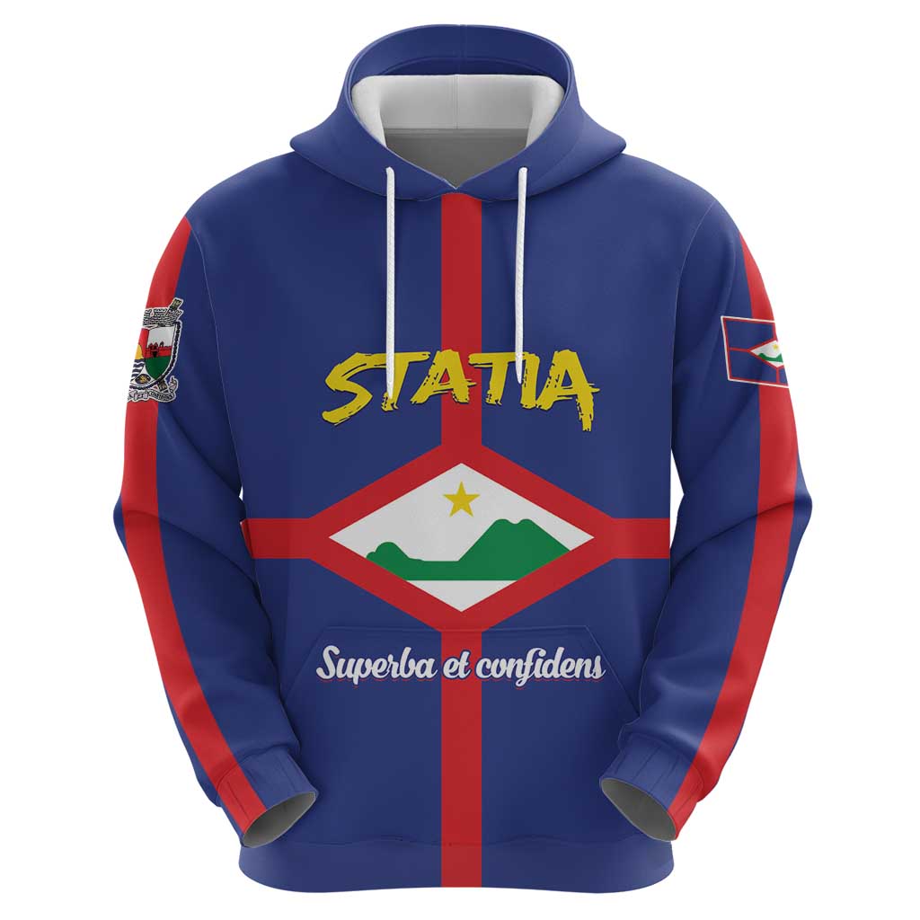 Personalised Statia Zip Hoodie Sint Eustatius Coat Of Arms - Wonder Print Shop