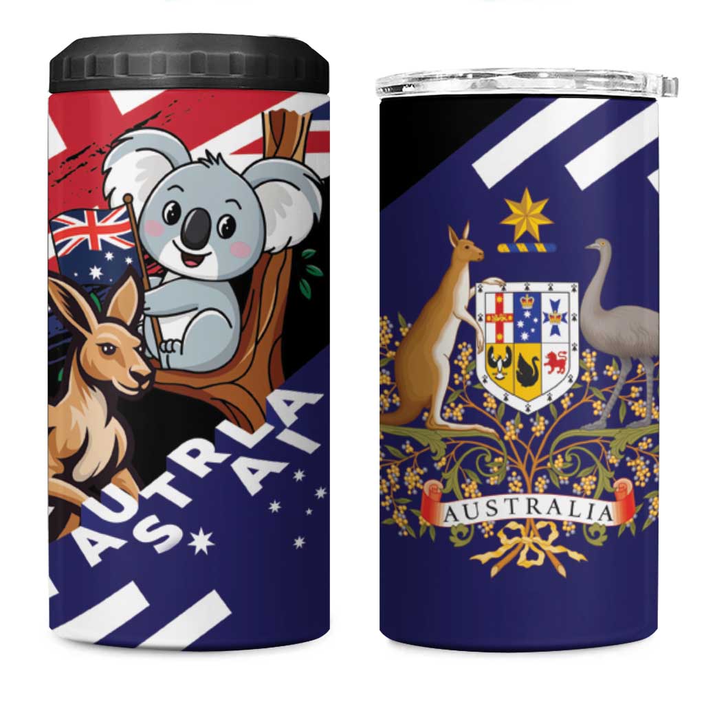 Personalised Australia Kangaroo Koala Together 4 in 1 Can Cooler Tumbler Special Edition
